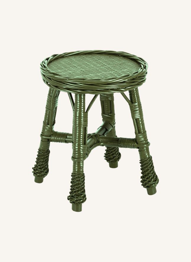 Tabouret en osier tressé Furnas | Vert