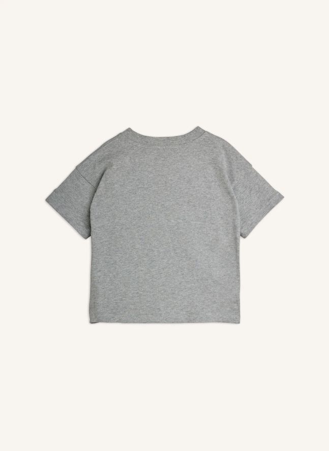 T-shirt Patchs Animaux Coton Bio | Gris chiné