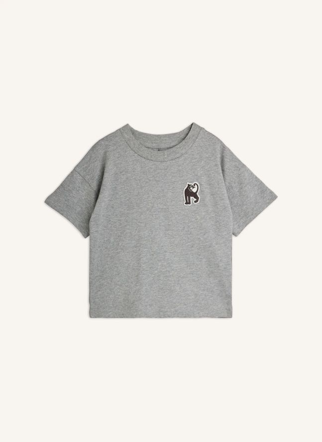 T-shirt Panthère Coton Bio | Gris chiné