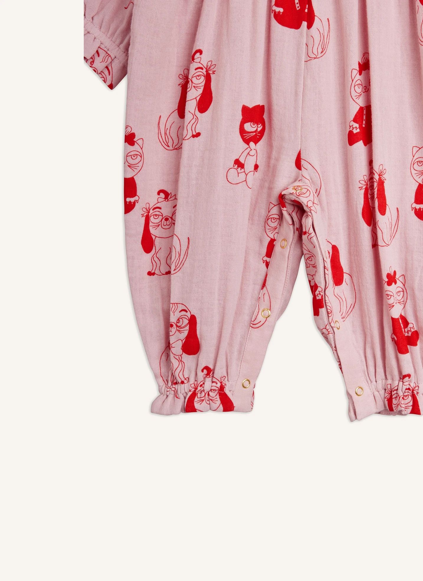Combinaison Animaux Coton Bio | Rose- Image produit n°3