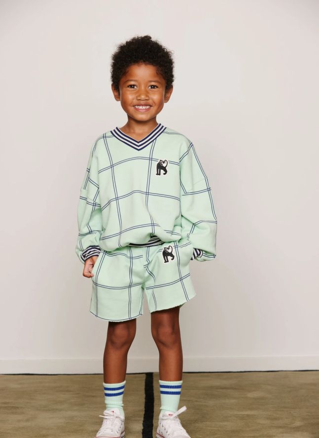 Sweat Carreaux Coron Bio | Vert