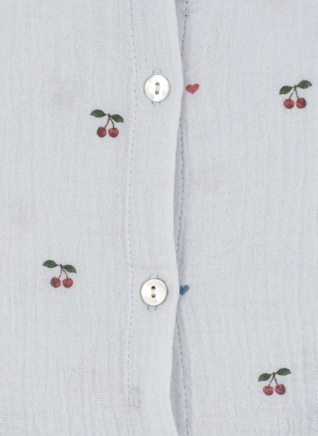 Top de algodón orgánico de cereza y coco | Azul Pálido