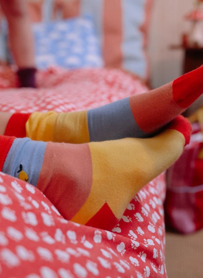 Chaussettes Citron Rayées | Jaune
