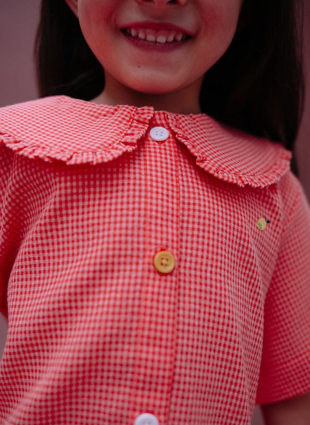 Blouse Citron Petits Carreaux | Corail- Image produit n°2