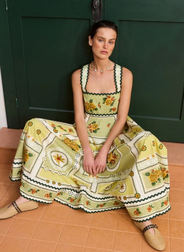 Robe Dixie Popeline de Coton | Jaune