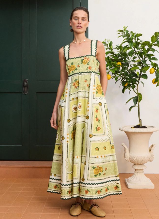 Robe Dixie Popeline de Coton | Jaune