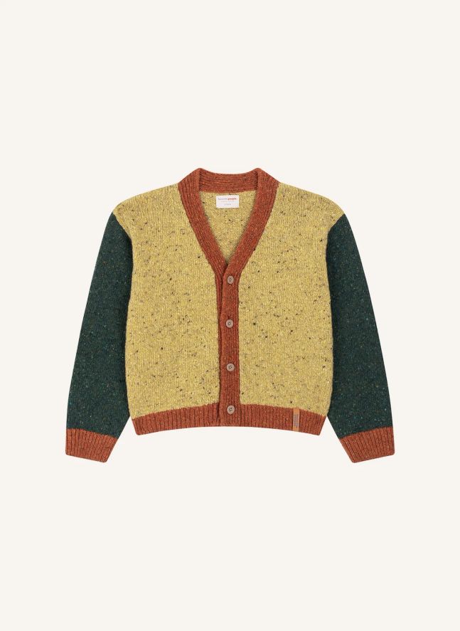 Cardigan Lunck Box Colorblock Laine | Jaune