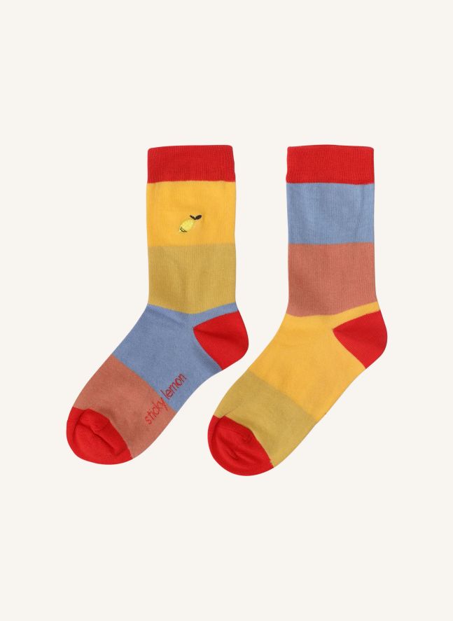 Chaussettes Citron Rayées | Jaune