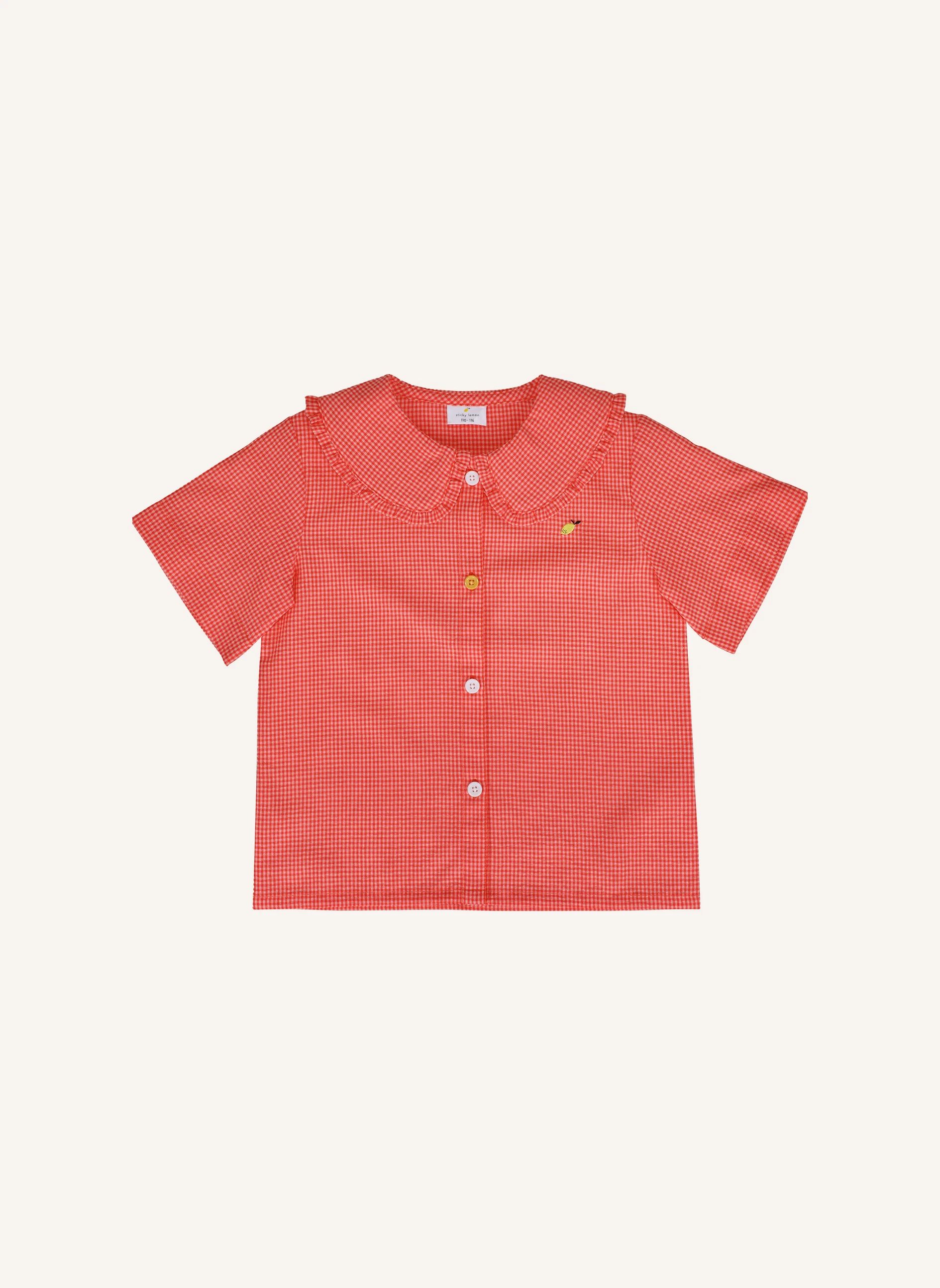 Blouse Citron Petits Carreaux | Corail- Image produit n°0