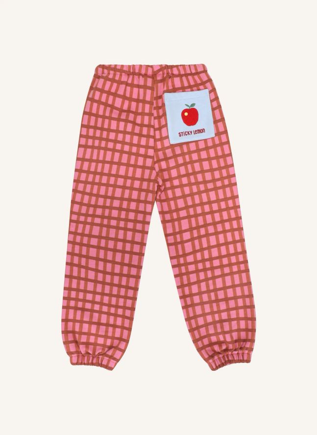 Jogger Citron Carreaux | Rose poudré
