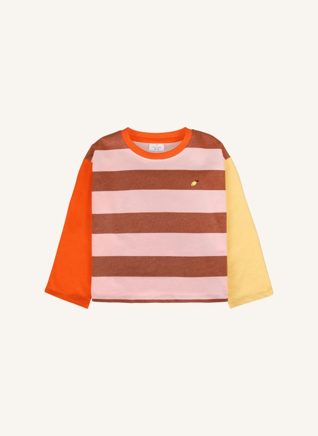 T-shirt Citron Rayé | Orange