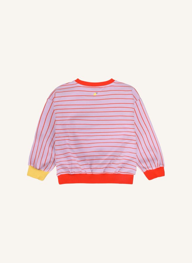 Pull Ecusson Sticky Lemon Rayé | Bleu pâle