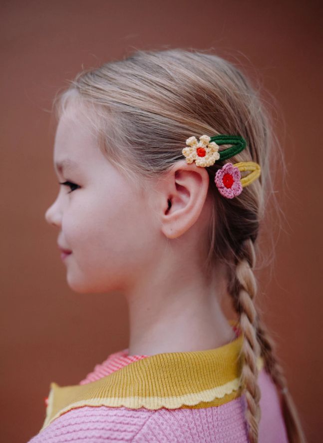 Lot de 2 Barrettes Fleurs | Rose pâle