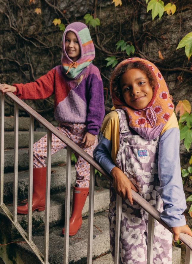 Cagoule Mainstreet Rayée Laine et Cachemire | Rose