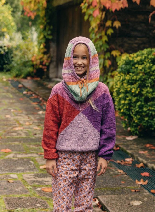 Cagoule Mainstreet Rayée Laine et Cachemire | Rose