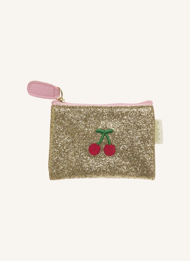 Cherry Glitter Purse | Gold