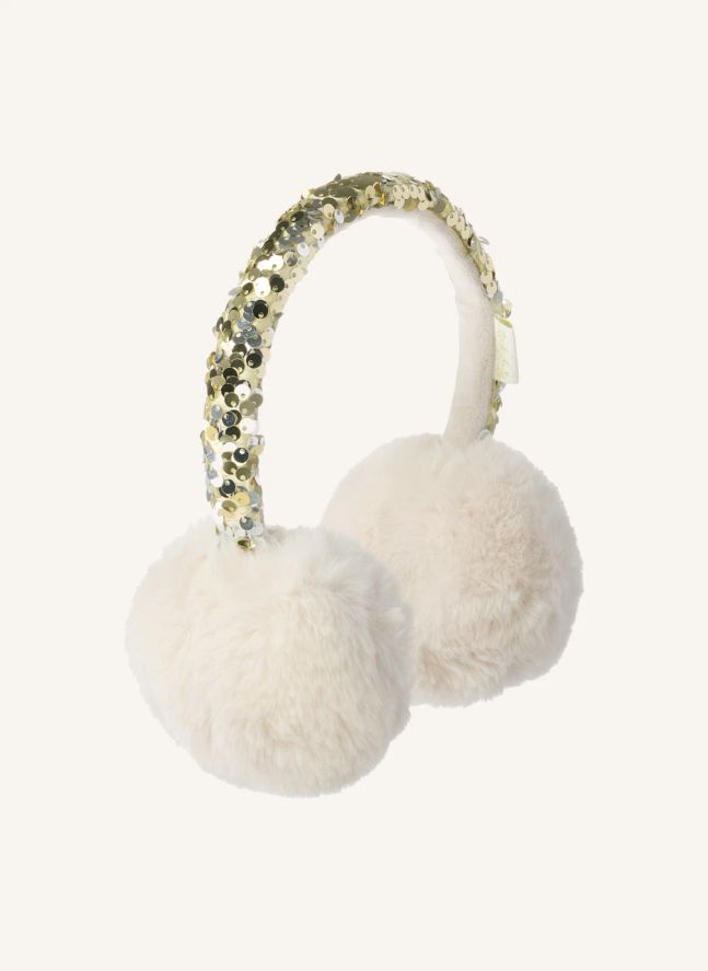 Sequins ear muffs | Ivory