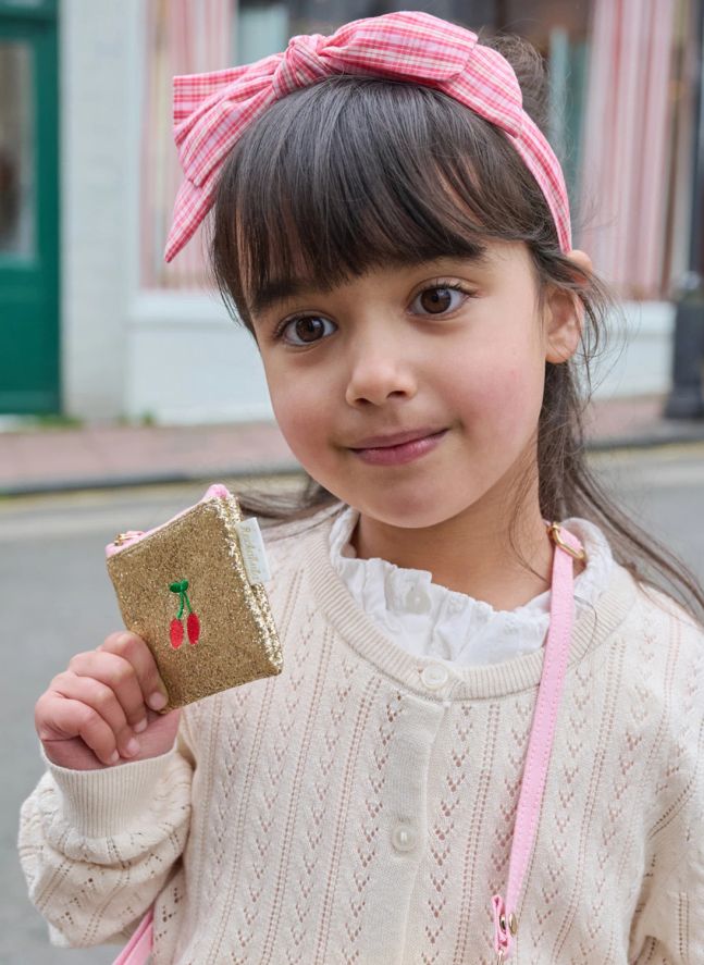 Cherry Glitter Purse | Gold