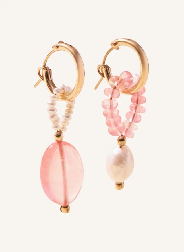 Créoles Jim Quartz | Rose