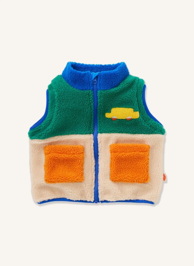 Veste Façon Sherpa Manches Amovibles | Bleu roi