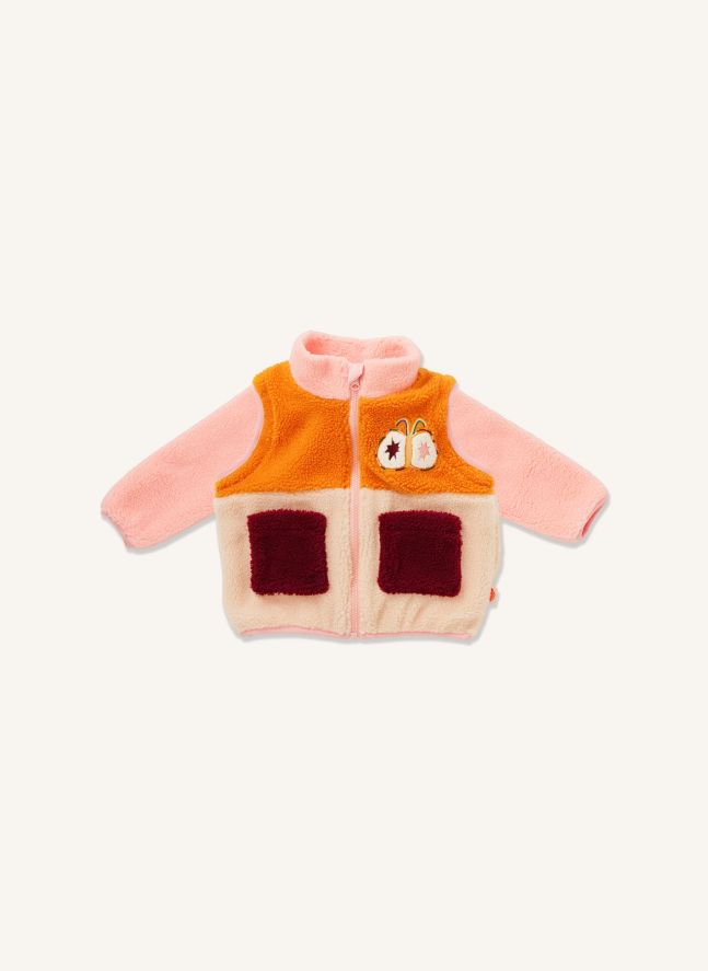 Veste Façon Sherpa Manches Amovibles | Rose pâle