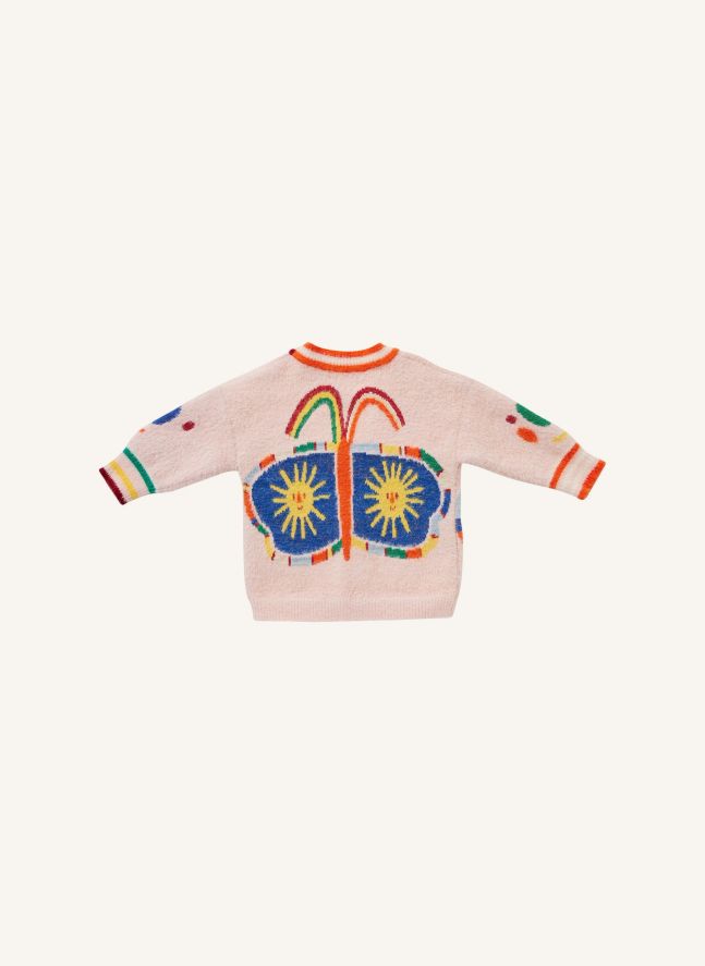 Cardigan Papillons | Rose pâle