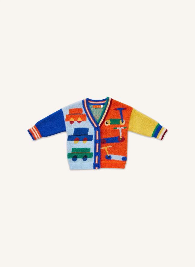 Cardigan Voitures | Bleu roi