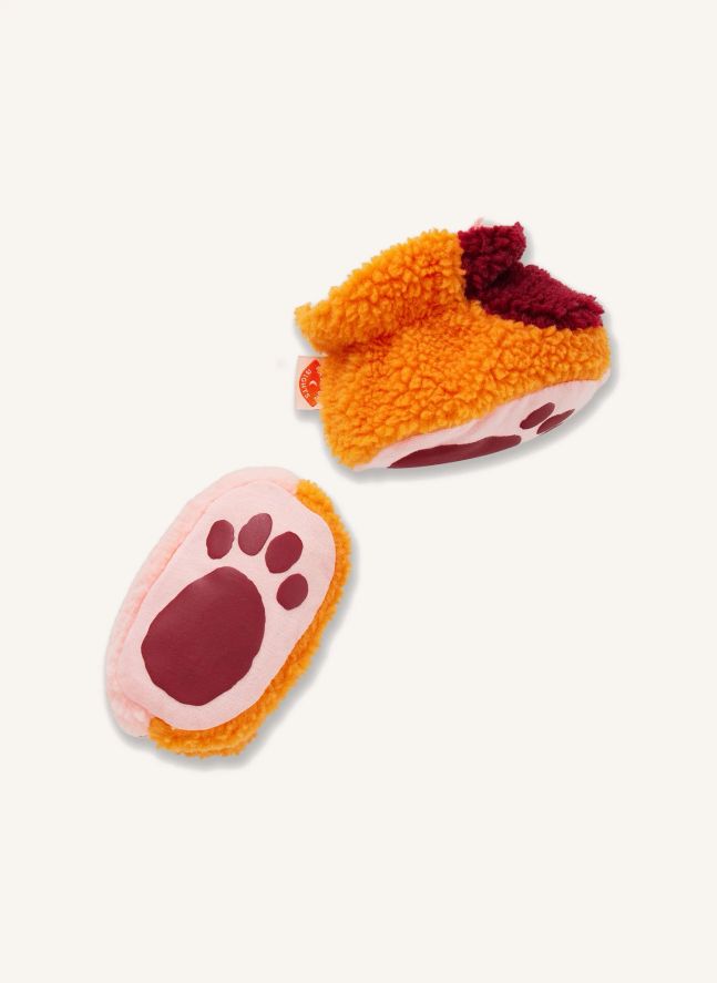 Chaussons Façon Sherpa | Orange