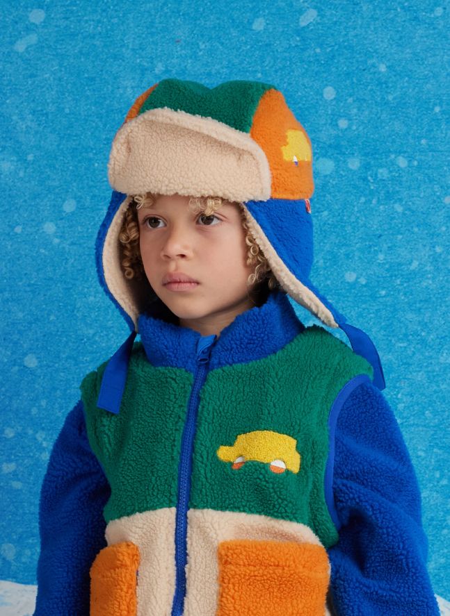 Veste Façon Sherpa Manches Amovibles | Bleu roi