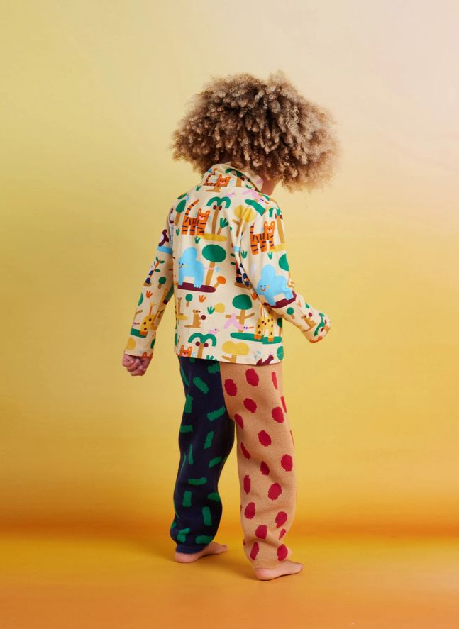 Pantalon Pois Maille | Bleu marine