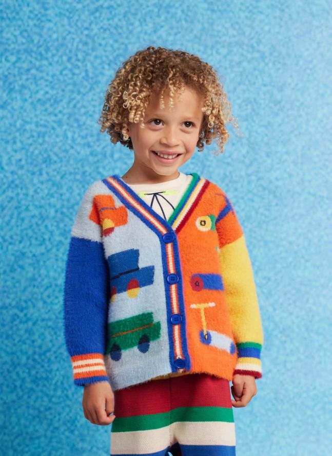 Cardigan Voitures | Bleu roi