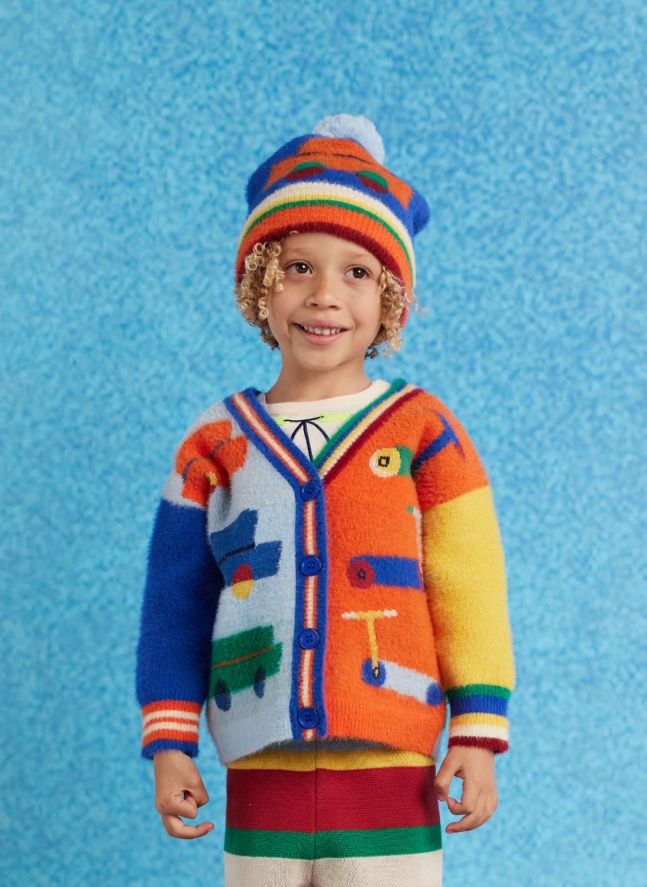 Cardigan Voitures | Bleu roi