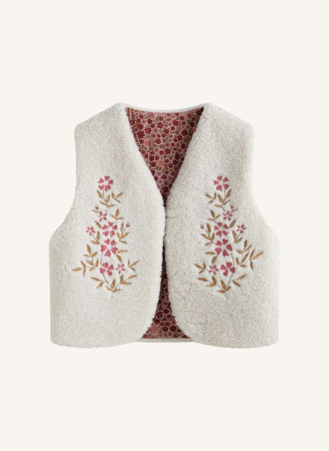 Victoria Reversible Sleeveless Vest | Ecru