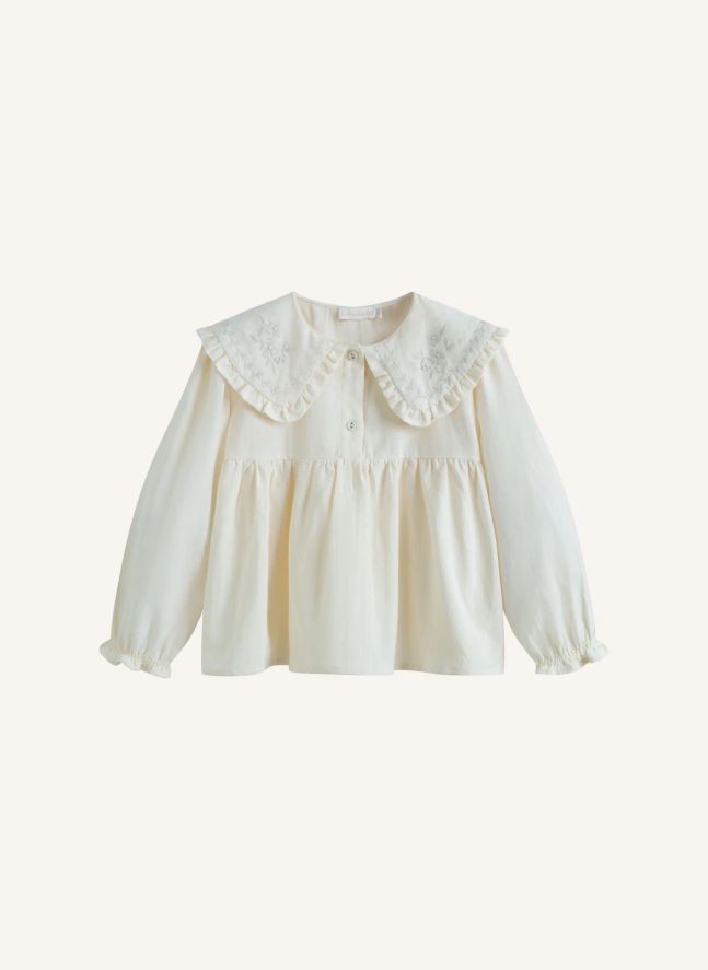 Shirt Embroidered collar Viola | Cream