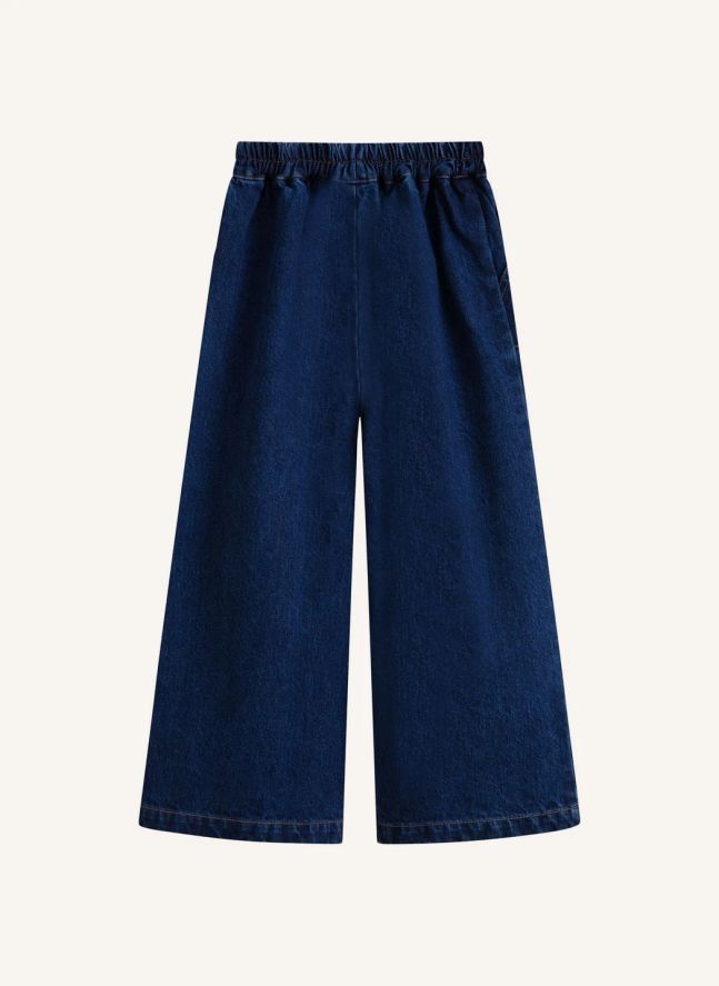 Jean Poches Brodées Kona | Bleu