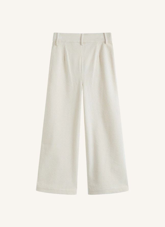 Pantalon Poches Brodées Serena | Crème