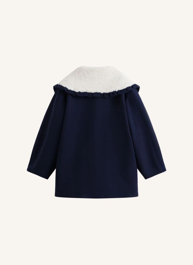 Manteau Brodé Nancy | Bleu marine