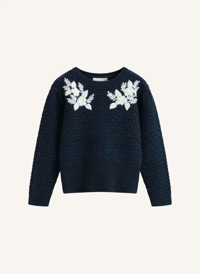 Pull Brodé Stefania | Bleu marine
