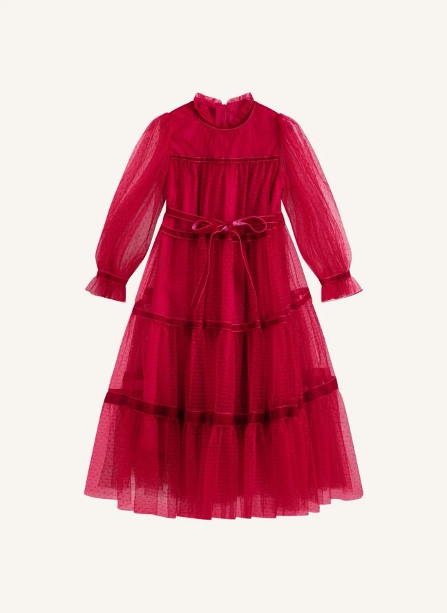 Valentina Tulle dress | Red