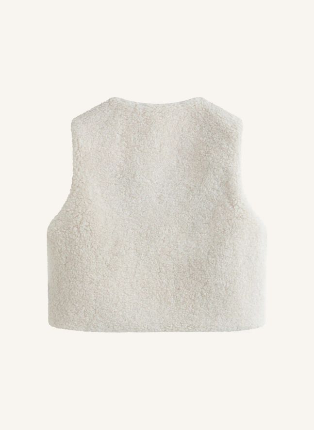 Victoria Reversible Sleeveless Vest | Ecru