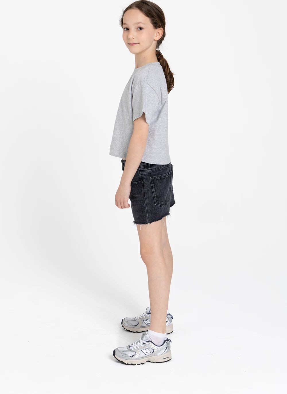 Short Denim Eva | Denim gris- Image produit n°8