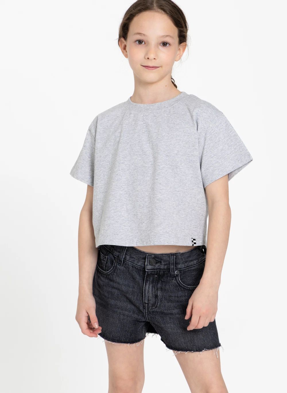 Short Denim Eva | Denim gris- Image produit n°1