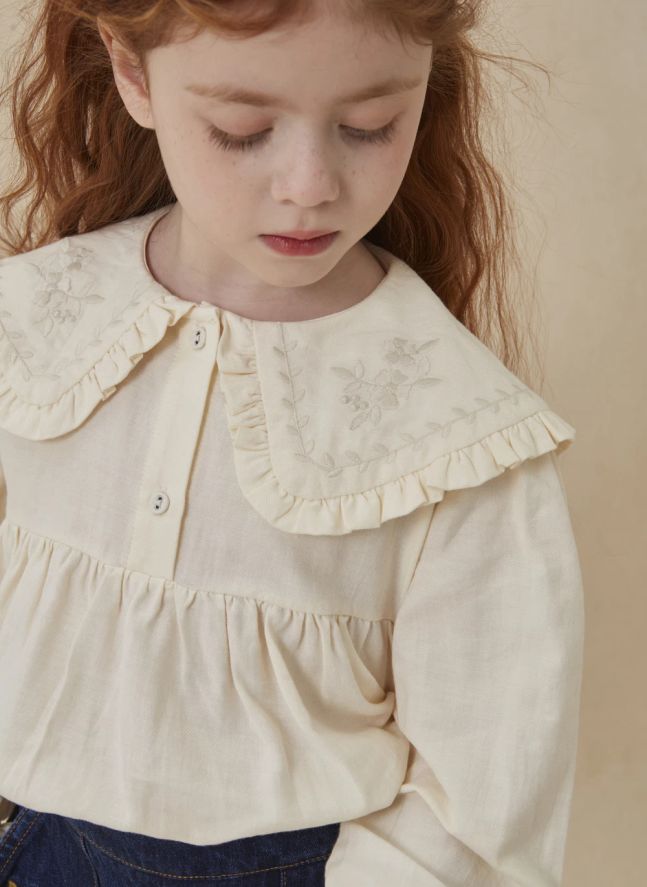 Chemise Col Brodé Viola | Crème