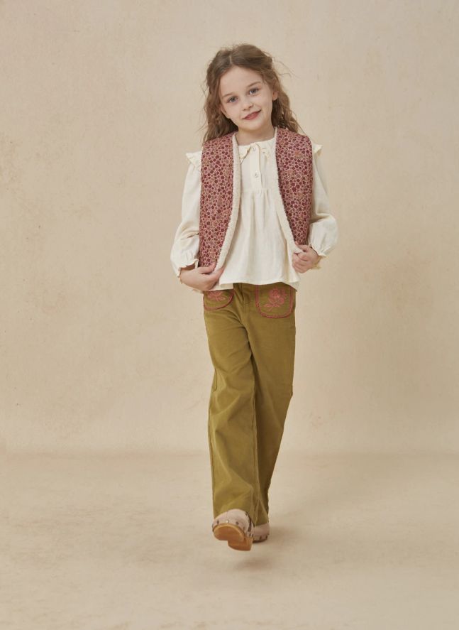 Serena Embroidered Pocket Pants | Olive