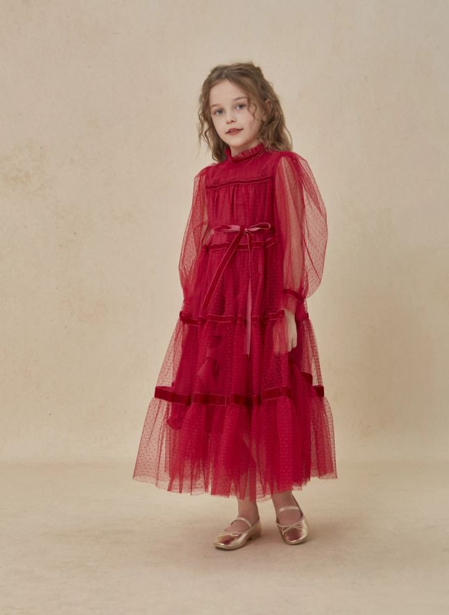 Valentina Tulle dress | Red