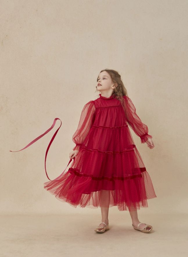 Valentina Tulle dress | Red
