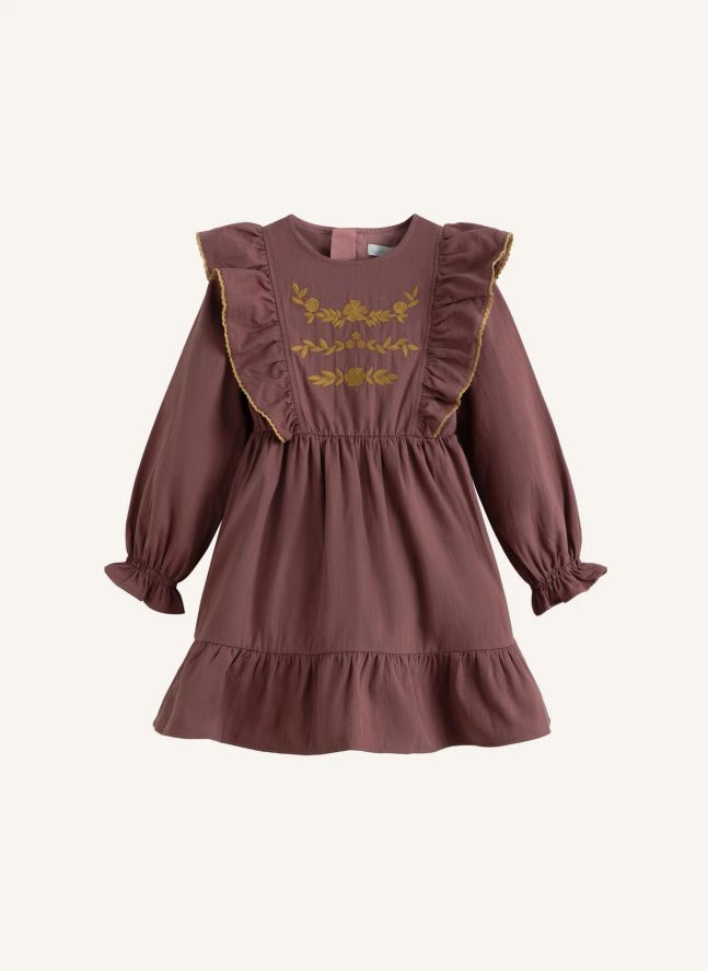 Embroidered Dove Dress | Dusty Pink