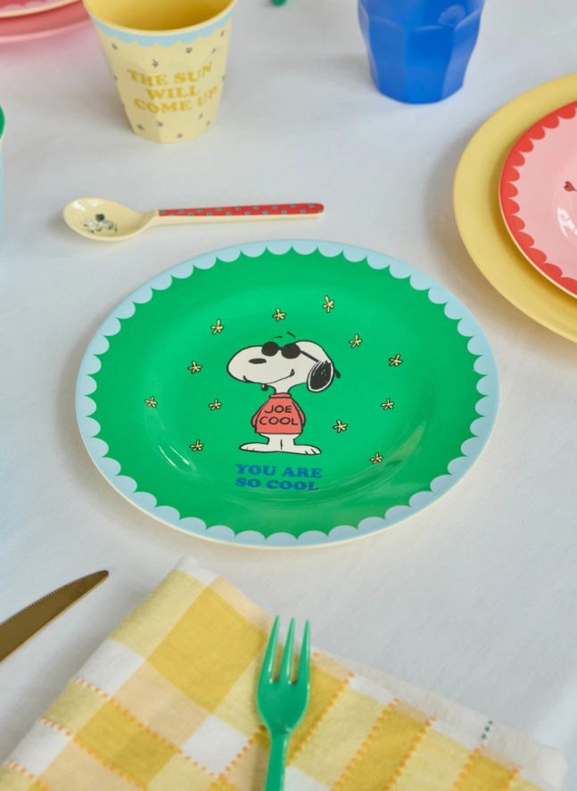 Plato de melamina You Are So Cool - Arroz x Snoopy | Verde