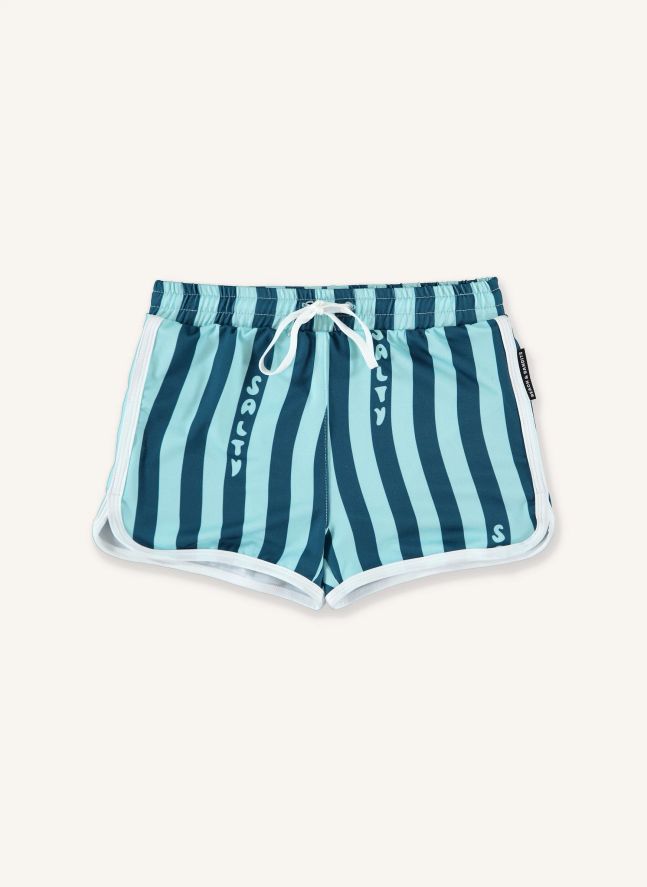 Short de Bain Anti-UV Salty Stripes Trunk Fibres Recyclées | Bleu marine