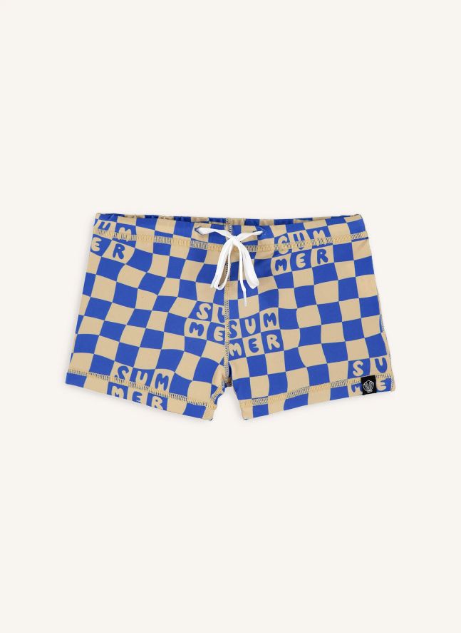 Short de Bain Anti-UV Checkered Summer Fibres Recyclées | Bleu